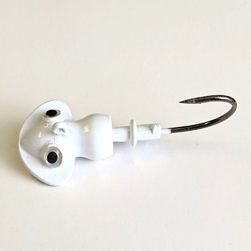 10 Painted Squog Jig Head Striper Bass Squid Lure Ultra Point Hook- White 1oz
