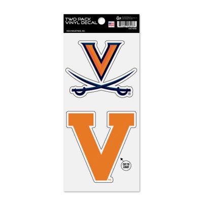 Rico Industries NCAA Virginia Cavaliers Double Up Die Cut 2-Piece Sticker Sheet