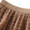Women's Tutu Mesh Skirt Pleated Elastic Waist Layered A-Line Tulle Midi Skirt Ruffle Swing Tiered Petticoat Skirt (Pleated Brown, One Size) view 2