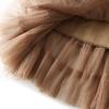 Women's Tutu Mesh Skirt Pleated Elastic Waist Layered A-Line Tulle Midi Skirt Ruffle Swing Tiered Petticoat Skirt (Pleated Brown, One Size) view 4