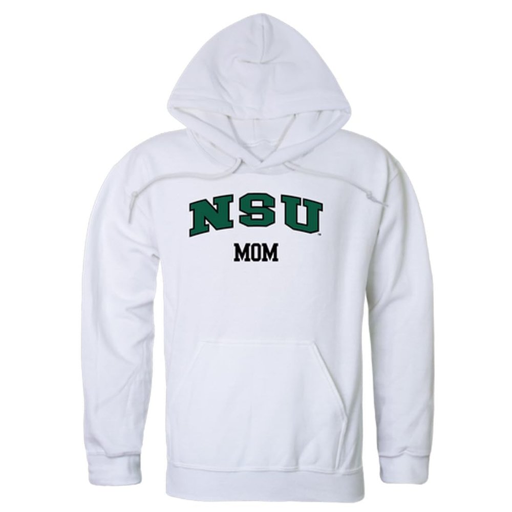 W Republic Northeastern State University Riverhawks Mom Fleece Hoodie Sweatshirts - White, Large