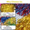 Lovecheer 12PCS Gold Pom Poms Cheerleading Fluffy Metallic Cheer Pom Poms with Baton Handle for Sports Team Spirit Party Cheering view 2