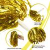 Lovecheer 12PCS Gold Pom Poms Cheerleading Fluffy Metallic Cheer Pom Poms with Baton Handle for Sports Team Spirit Party Cheering view 4