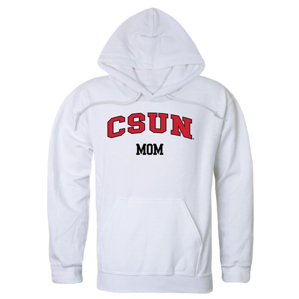 W Republic California State University Northridge Matadors Mom Fleece Hoodie Sweatshirts - White, Medium