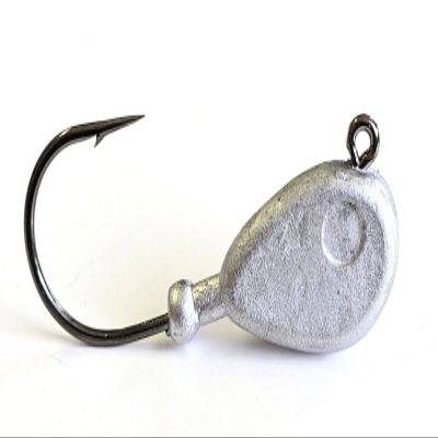 10 No Paint Bean Flathead Jig Head Fluke Walleye Striper Lure Ultra Point Hook 4oz
