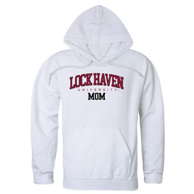 W Republic Lock Haven University Bald Eagles Mom Fleece Hoodie Sweatshirts - White, Small