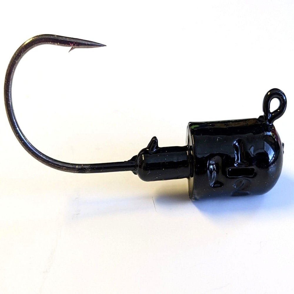 Bullet Jig Head Striper Fluke Bass Swimbait Lure Ultra Point 10 - Black 1/2oz