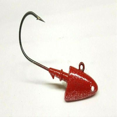 10 "New Shad Jig Head Pompano Fluke Striped Bass Lure Ultra Point Hook-Red 1.5oz