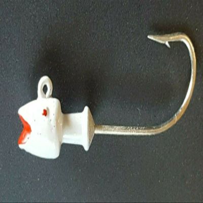 10 "Hotlip Striper Fluke Jig Head Swimbait Lure Mustad Saltwater Hook- White 4oz