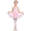 AFAVOM Ballet Leotards for Girls Toddler Sequin Flower Camisole Dance Dress Glitter Lace Tutu Skirted Leotard Ballet Outfit Kids Shiny Ballerina Costume Dancewear Pink - Sequin 11-12 Years view 1