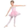 AFAVOM Ballet Leotards for Girls Toddler Sequin Flower Camisole Dance Dress Glitter Lace Tutu Skirted Leotard Ballet Outfit Kids Shiny Ballerina Costume Dancewear Pink - Sequin 11-12 Years view 2