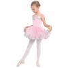 AFAVOM Ballet Leotards for Girls Toddler Sequin Flower Camisole Dance Dress Glitter Lace Tutu Skirted Leotard Ballet Outfit Kids Shiny Ballerina Costume Dancewear Pink - Sequin 11-12 Years view 3