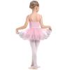 AFAVOM Ballet Leotards for Girls Toddler Sequin Flower Camisole Dance Dress Glitter Lace Tutu Skirted Leotard Ballet Outfit Kids Shiny Ballerina Costume Dancewear Pink - Sequin 11-12 Years view 4