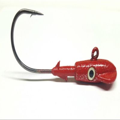 10 "Squid Jig Head Salt Water Striper Bass Swimbait Lure Ultra Point Hook- Red 1oz