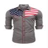 COOFANDY Country Western Shirts for Men American Flag Apparel Long Sleeve Cowboy Casual Dress Patriotic Grat, XX-Large Charcoal view 1