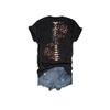Skull You Grow Through What You Go Through Shirt Mental Health T Shirt Grow Through It Shirt V Neck Casual Loose Tee Tops Vintage Positive Gift Tshirts T Loose Black T Plus Size XL view 3