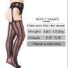 SAFSOU Fishnet Leggings With Garter Belt Sexy Black Striped Tights High Waist Fishnets Thigh High Stockings For Women view 2