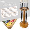 GACCO BILLIARDS Freestanding Billiard Cue Rack, Pool Table Accessories Hold 8 Cues, Pool Cue Stick Holder, Wooden Floor Stand Pool Cue Holder for Billiard Game Room (Oak) view 3