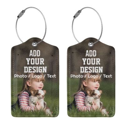 Custom Luggage Tags Personalized Your Own Text Image Photo Logo Customized Travel Suitcases Labels Bag Pu Leather Baggage Tag