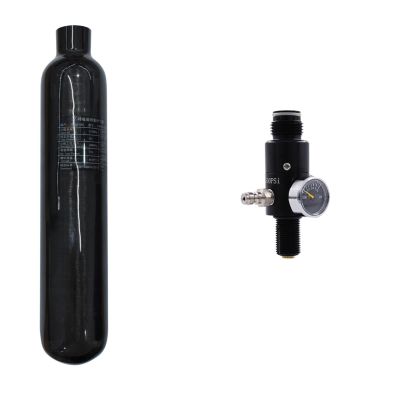 TUXING 4500psi Carbon Fiber Tank 0.5L,PCP Air Tank HPA Composite Cylinder with Regulator Valve Regulator Gauge M18*1.5 Output Pressure 1800Psi