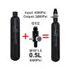 TUXING 4500psi Carbon Fiber Tank 0.5L,PCP Air Tank HPA Composite Cylinder with Regulator Valve Regulator Gauge M18*1.5 Output Pressure 1800Psi view 2