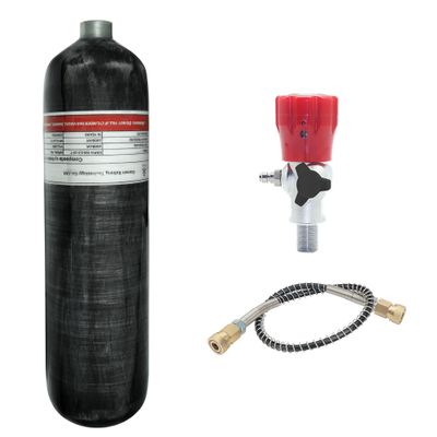 TUXING 3L 4500psi Carbon Fiber Air TankEmpty Bottle & Paintball Fill Station with Valve Regulator Gauge for PCP Game (3L+F)