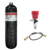 TUXING 3L 4500psi Carbon Fiber Air TankEmpty Bottle & Paintball Fill Station with Valve Regulator Gauge for PCP Game (3L+F) view 1