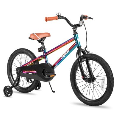 JOYSTAR 18 Inch Kids Bike for Age 5-8 Girls Boys Bikes 5 6 7 8 9 Years Old Unisex BMX Style Children Bicycles with Kickstand Birthday Gift Oil Slick