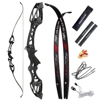 68 Inch Takedown Recurve Bow 20-40 Lbs F Interface Bow Riser and Limbs Competition Athletic Bow for RH Hunting Shooting (20 Lbs, Black)