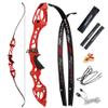 68 Inch Takedown Recurve Bow 20-40 Lbs F Interface Bow Riser and Limbs Competition Athletic Bow for RH Hunting Shooting (32 Lbs, Red) view 1