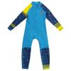 Toddler Baby Swimsuit Boy Girl One Piece Long Sleeve Bathing Suit Rash Guard Swim Suit Kids Teens Wetsuit UPF 50+ Sun Protection Water Sport Wet Suits for Surfing Swimming Diving Blue Printed 3-4T view 3