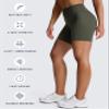 Aoxjox Trinity Workout Biker Shorts for Women Tummy Control High Waisted Exercise Athletic Gym Running Yoga Short 6" (Olive Green Leopard Print, Small) view 4