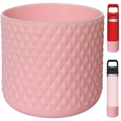 Acemoo Safer Silicone Boot Sleeve for YETI Rambler 12 oz 18 oz and Rambler Jr 12 oz, Anti-Slip, Less Noise, Diamond Embossed Boot for YETI Rambler Bottle - Dishwasher Safe