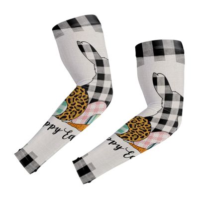 Rustic Plaid Arm Sleeves for Women Man Youth,UV Sun Protection Sleeves Compression Cooling Sleeves for Golf,Running,Cycling,Fishing,Driving,Hiking,S Easter Rabbit Leopard Checkered Eggs Carrot