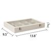 Frebeauty Velvet Jewelry Tray,12 Grid Jewelry Organizer with Clear Lid,Bracelets Holder,Jewelry Display Case with Clasp,Drawer Insert Bangle Brooch,13.8 x 9.5 x 2 Inches,Gift for Women Girls(Beige) view 3