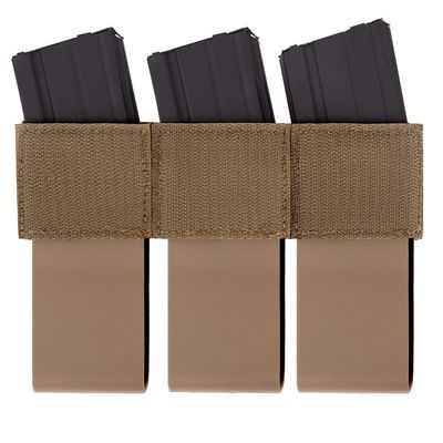 KRYDEX 5.56 Triple Mag Insert 7.62 Magazine Pouch Kangroo Magazine Holster with Polymer Mag Insert (Triple Style/Coyote Brown)