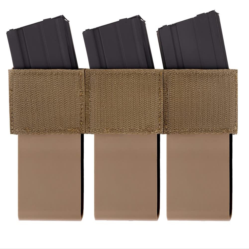 KRYDEX 5.56 Triple Mag Insert 7.62 Magazine Pouch Kangroo Magazine Holster with Polymer Mag Insert (Triple Style/Coyote Brown)