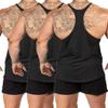 Aitrepeo Stringer Bodybuilding Tank Tops Low Cut Off Gym Workout Training Stretch Polyester Quick Dry T Shirts/Black/Black/Black/S view 2