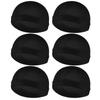 6 Pack Premium Silky Durags for Men - Breathable Elastic Wave Cap, Adjustable Skull Cap for Sleeping, Gym & Styling (Black Moisture-Wicking Hair Care Set) view 1