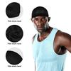 6 Pack Premium Silky Durags for Men - Breathable Elastic Wave Cap, Adjustable Skull Cap for Sleeping, Gym & Styling (Black Moisture-Wicking Hair Care Set) view 4