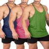 Aitrepeo Stringer Bodybuilding Tank Tops Low Cut Off Gym Workout Training Stretch Polyester Quick Dry T Shirts/Black/Green/Pink/L view 1