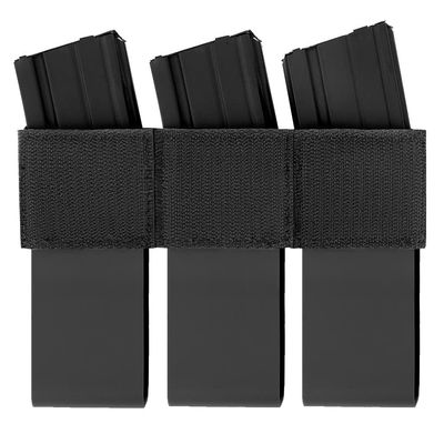 KRYDEX 5.56 Triple Mag Insert 7.62 Magazine Pouch Kangroo Magazine Holster with Polymer Mag Insert (Triple Style/Black)