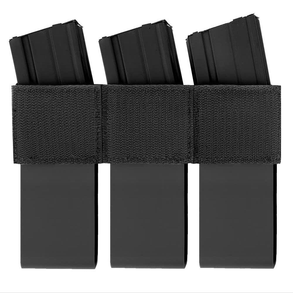 KRYDEX 5.56 Triple Mag Insert 7.62 Magazine Pouch Kangroo Magazine Holster with Polymer Mag Insert (Triple Style/Black)