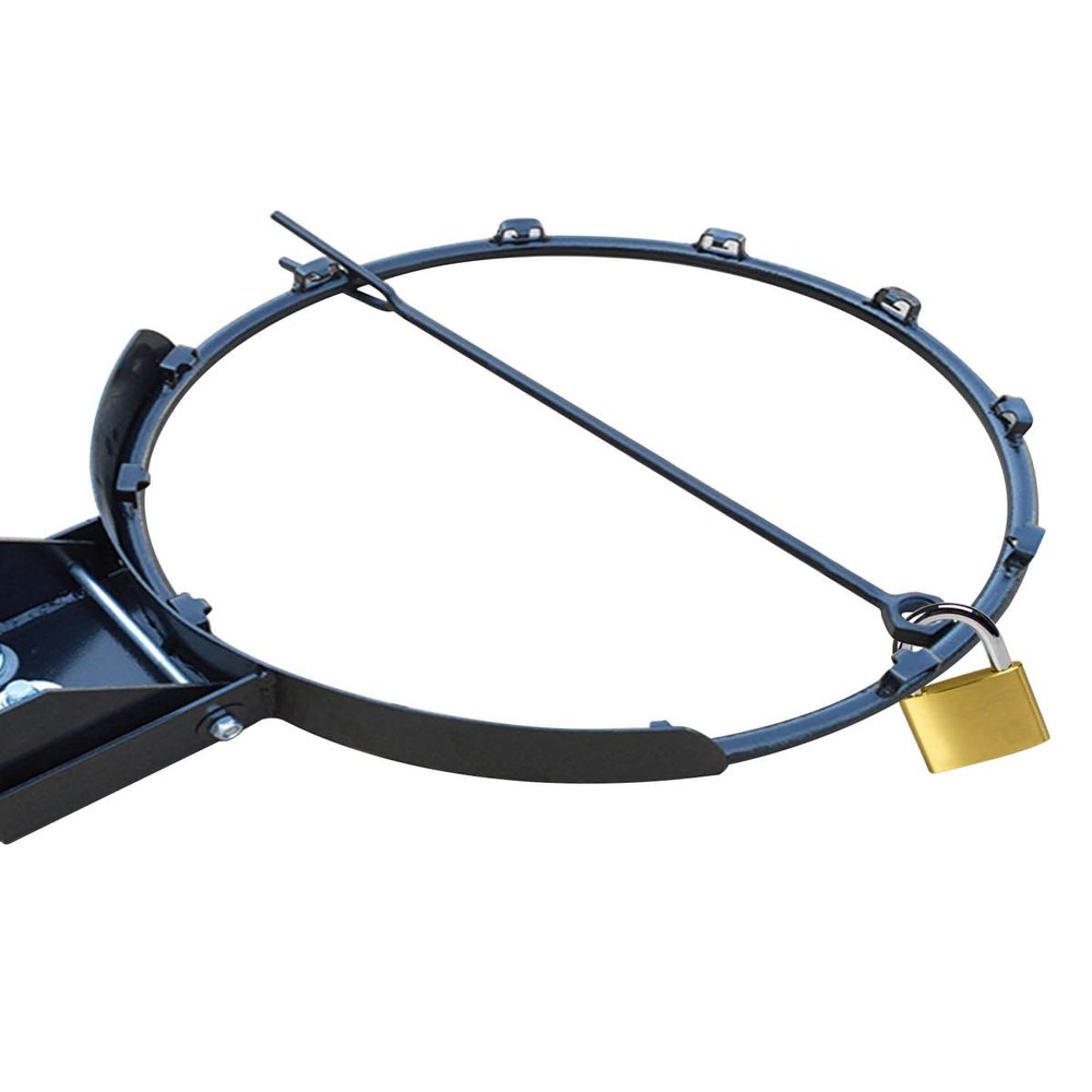ZIMGOD Metal Basketball Rim Locking Device, Basketball Hoop Rim Lock with Padlock & Key, Basketball Rim Net Locks for 45cm/17.7" Basketball Goals