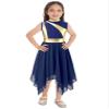 easyforever Kids Girls Praise Lyrical Dance Dress Color Block Asymmetrical Worship Liturgical Costume Tunic Dancewear Navy Blue 6 Years view 1