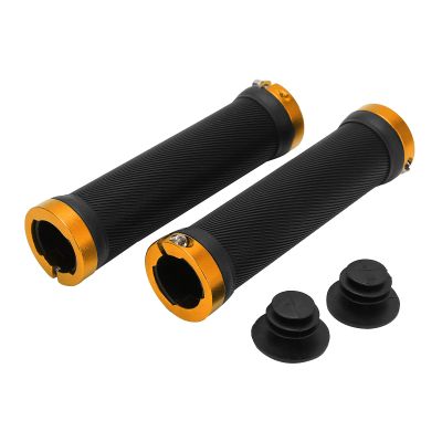 2PCS Mountain Bikes Handlebar Grips, Soft Rubber Bikes Handlebar Grips, Avoid Skid and Wearproof Mountain Bikes Handle Bar Grips, Bikes Hand Bar End Grips for Cycling(Yellow)