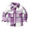 Toddler Boys Girls Shirt Coat Jacket Plaid Long Sleeve Kids Turn Down Collar Button Tops Outwear (Purple, 3-4 Years) view 1