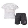 dPois Kids Boys Sport Suit Short Sleeve T-Shirt and Shorts Workout Set Football Basketball Training Sportswear White 7-8 Years view 1