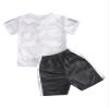 dPois Kids Boys Sport Suit Short Sleeve T-Shirt and Shorts Workout Set Football Basketball Training Sportswear White 7-8 Years view 4