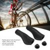 2PCS Bikes Handle Grips, Rubber and Aluminum Alloy Bikes Hand Bar End Grips, Mountain Bikes Handlebar Grips with End hat, Bikes Handlebar Grips for Replacement Repair(Black) view 2